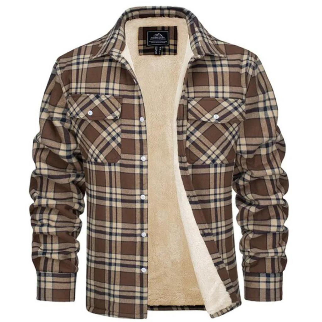 Corvin | Surchemise à carreaux doublée polaire pour homme – Chemise chaude à manches longues et boutons