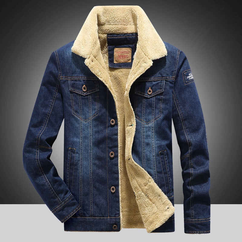 Senn | Fleece gevoerde spijkerjas voor heren – Warme winter spijkerjas voor heren, casual streetstyle