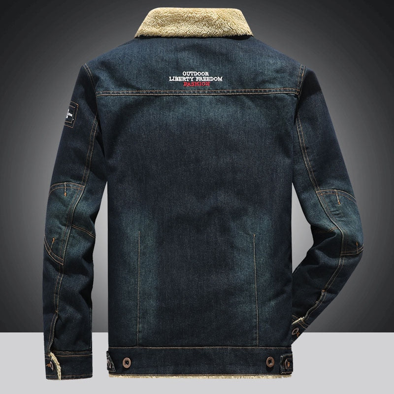 Senn | Fleece gevoerde spijkerjas voor heren – Warme winter spijkerjas voor heren, casual streetstyle