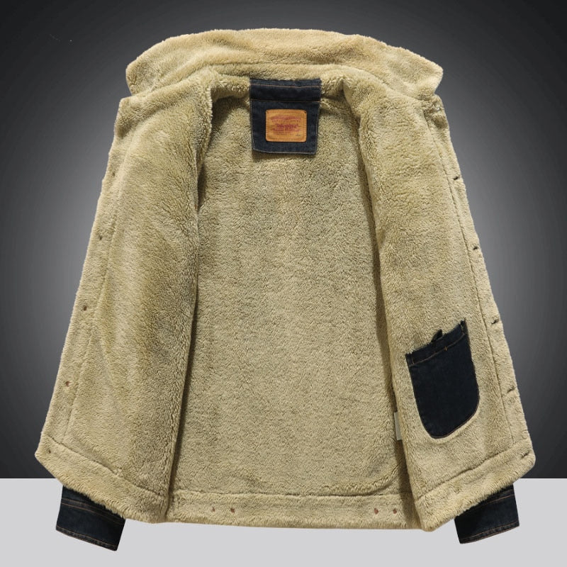 Senn | Fleece gevoerde spijkerjas voor heren – Warme winter spijkerjas voor heren, casual streetstyle
