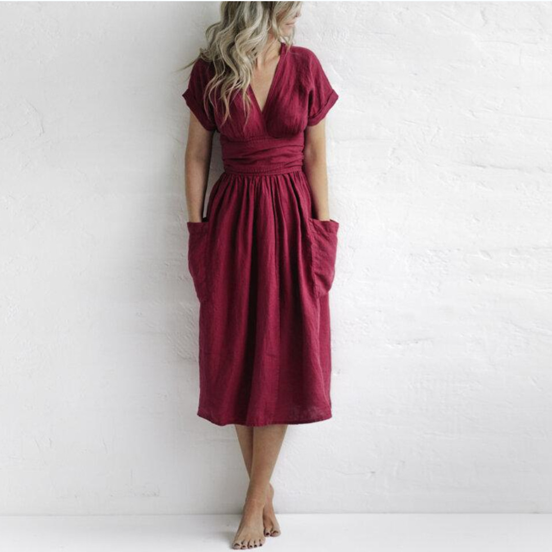 Havva - Casual v-hals jurk