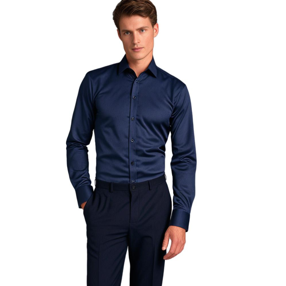 Torval | Heren stretch overhemd met lange mouwen en knopen – Slim fit, casual & kantooroverhemd