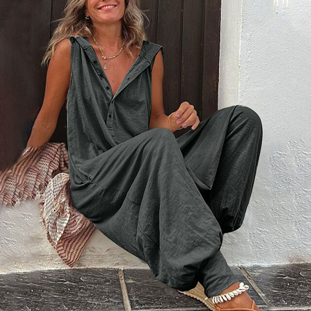Lirije | Mouwloze jumpsuit met kap voor dames - Casual romper