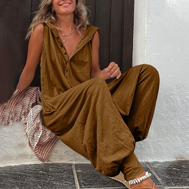 Lirije | Mouwloze jumpsuit met kap voor dames - Casual romper