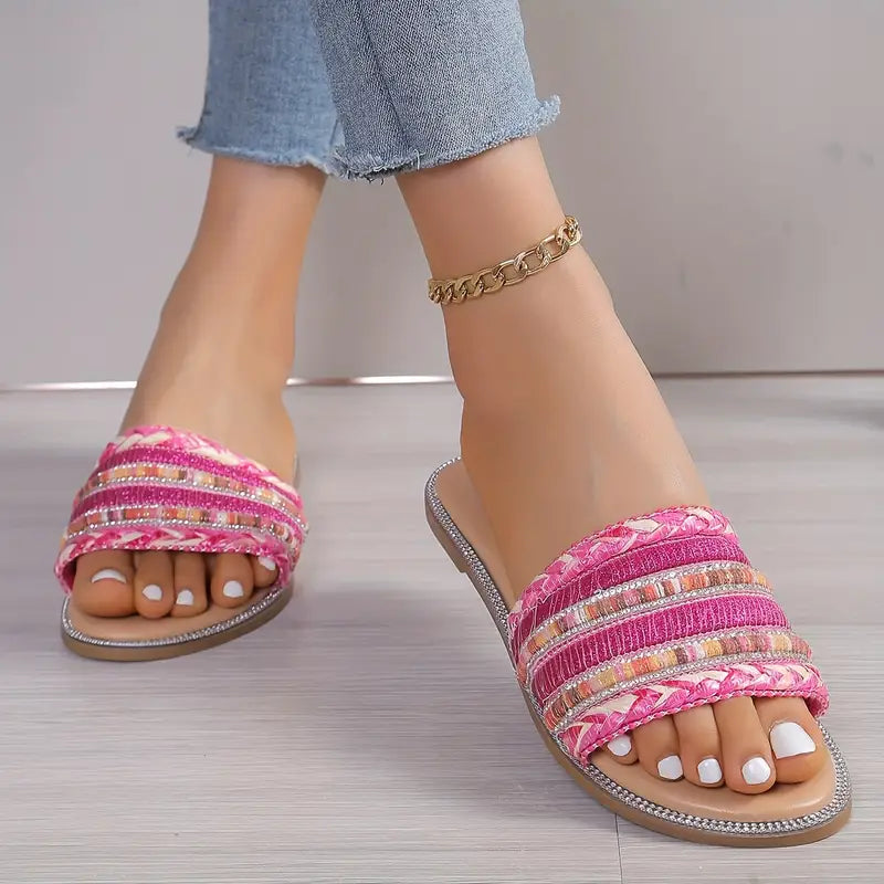 Casual flat open-toe summer shoes, lightweight slippers