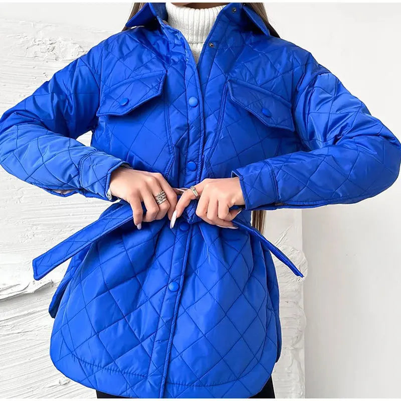 Lilibeth | Klassieke gewatteerde oversized jas voor dames - knoopsluiting, warme winterkleding