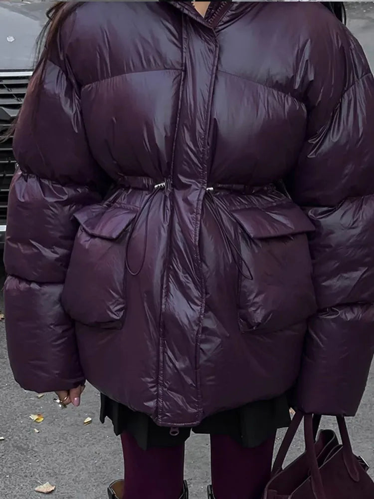 Adalind | Bourgondische Puffer Winterjas voor Dames - Warme Isolerende Jas