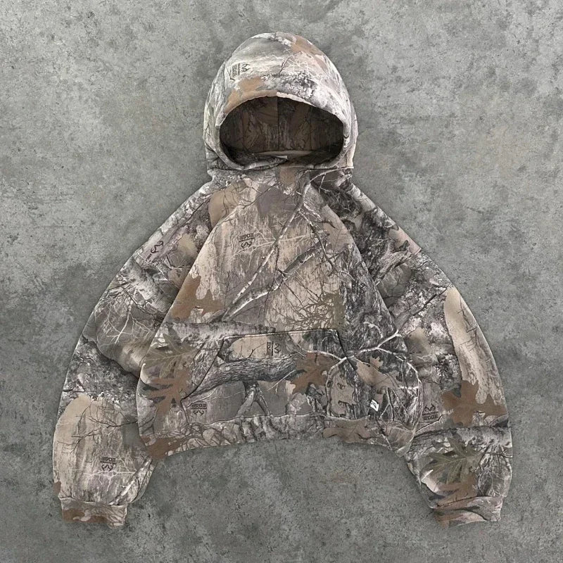 Branson | Heren Vintage Camouflage Trainingspak Set - Oversized Hoodie en Broek
