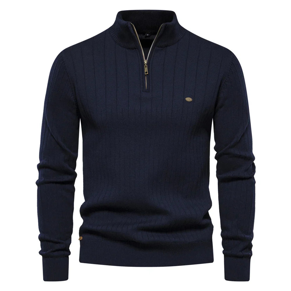 Brannon | Pull d'hiver épais pour homme avec col zippé - Pull décontracté, chaud et confortable pour les temps froids