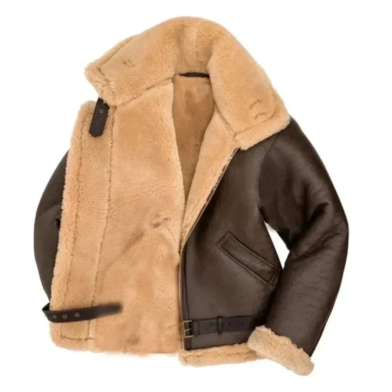 Vireo | Leren herenjas met geïntegreerd bont - stijlvolle winterkleding, topkwaliteit