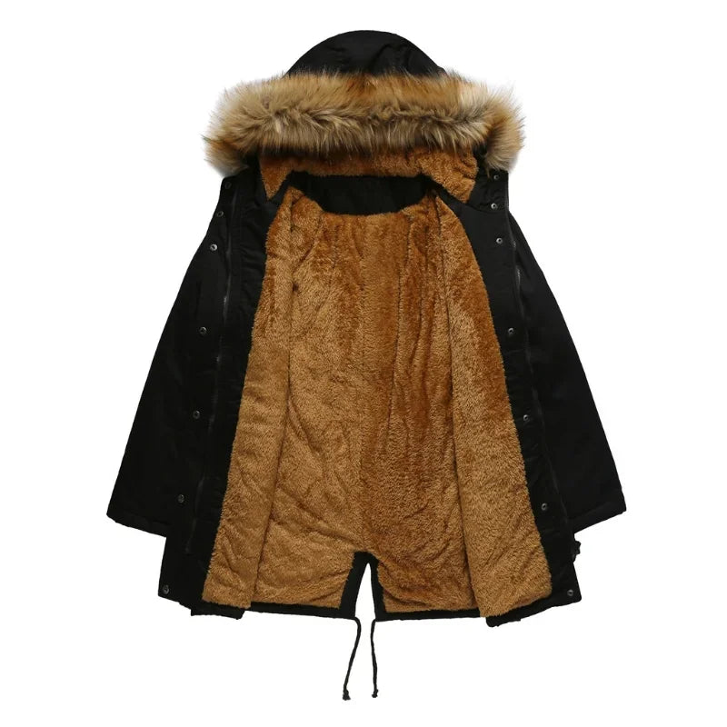 Lieke | Lange winterparka met kraag van imitatiebont, water- en winddicht, geïsoleerde donsjas