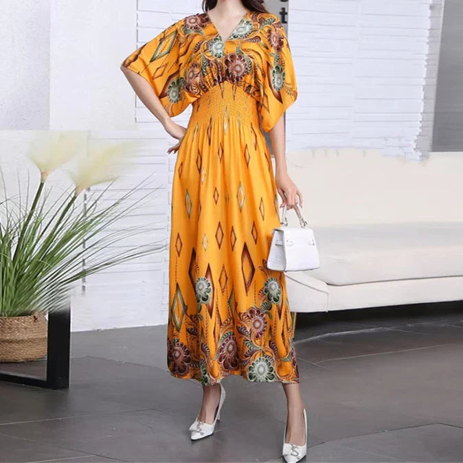 Rielle | Bohemian maxi-jurk voor dames – Lange, soepel vallende casual zomerjurk met print