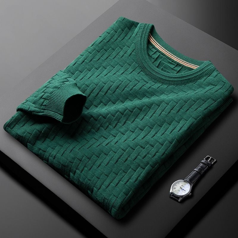 Darvin | Gebreide trui met weefpatroon voor heren, stijlvolle, comfortabele casual gebreide trui voor winter en herfst