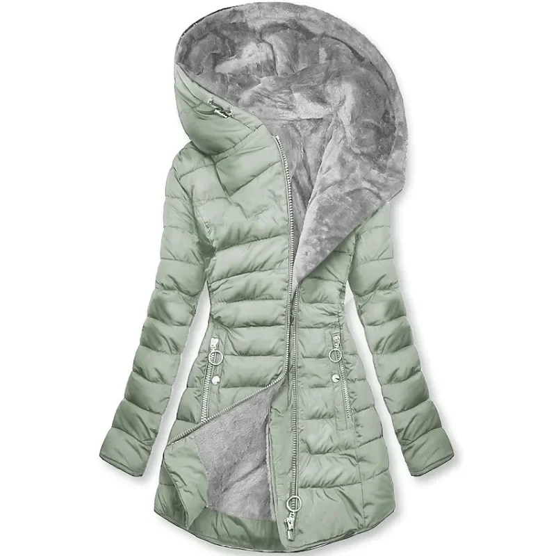 Xelvessa | Veste à capuche doublée polaire matelassée pour femme – Manteau d'hiver chaud, vêtement décontracté d'extérieur