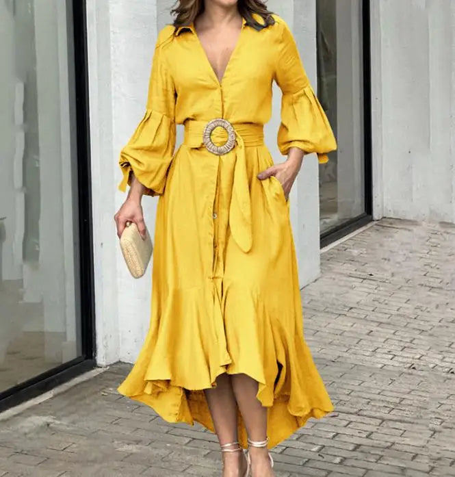 Zeya | Asymmetrische lentejurk voor dames – Elegante midi-jurk