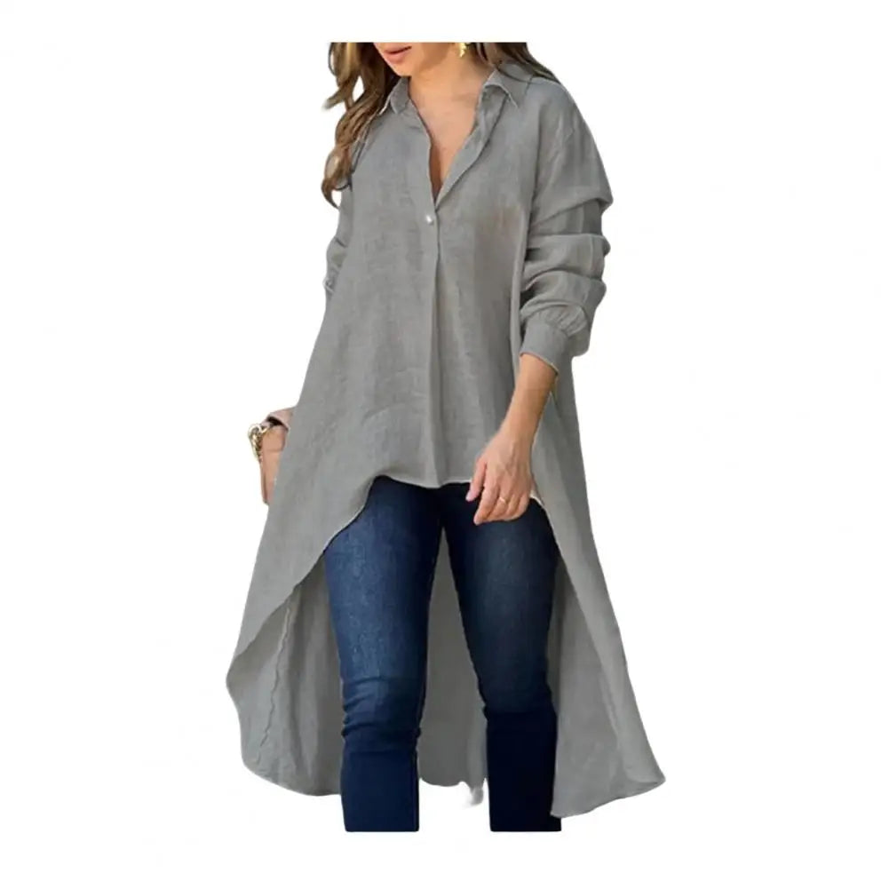 Vayla | Elegante damesblouse met lange mouwen – Casual blouse met kraag en knopen