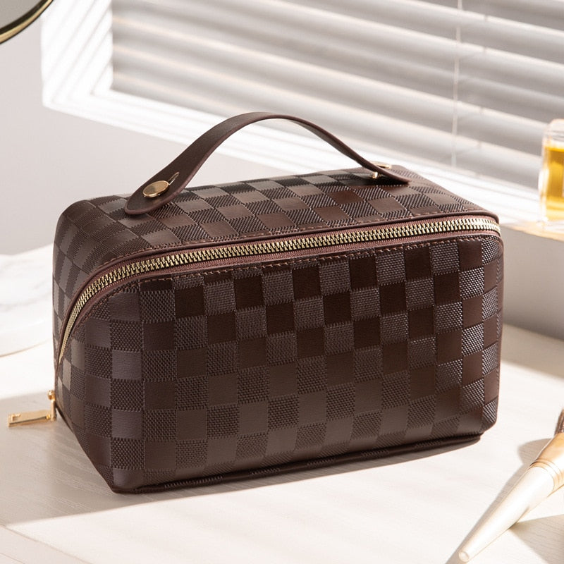 LuxaBag | Luxe geruite make-uptas - reisorganisator