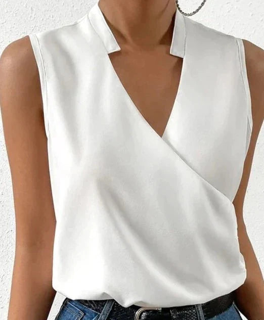 Ursula | Elegante mouwloze effen kleur top