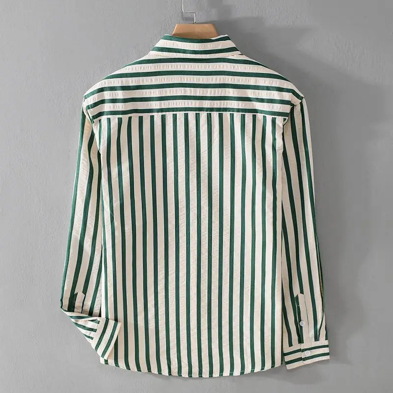 Flynn | Striped Button-Up Shirt for Men - Classic Long Sleeve Shirt, Casual & Formal Wear