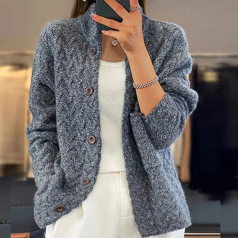 Aelwen | Warm gebreid vest voor dames – Zachte wintertop met lange mouwen