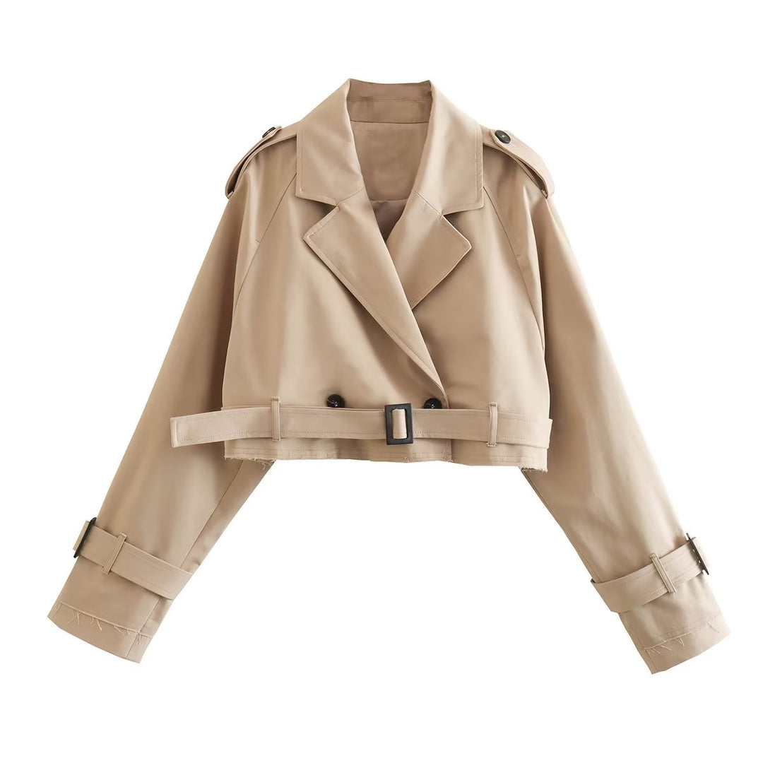 Hedda | Korte trendy dames Trenchcoat - Beige Lichtgewicht Modieuze Bovenkleding