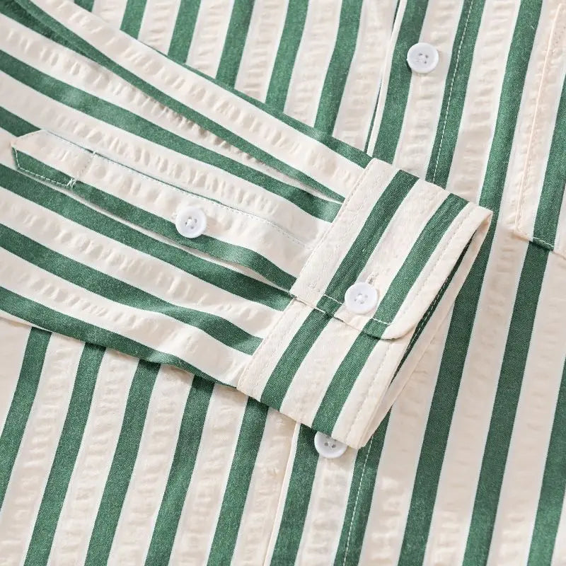 Flynn | Striped Button-Up Shirt for Men - Classic Long Sleeve Shirt, Casual & Formal Wear