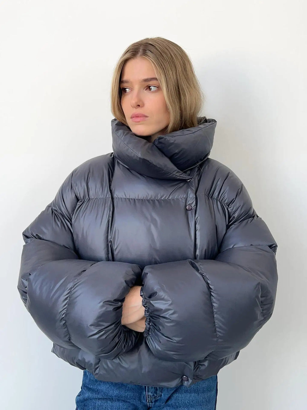 Elvaria | Dikke pufferjas voor dames – Warme winterjas met drukknoopsluiting, casual outdoorstijl