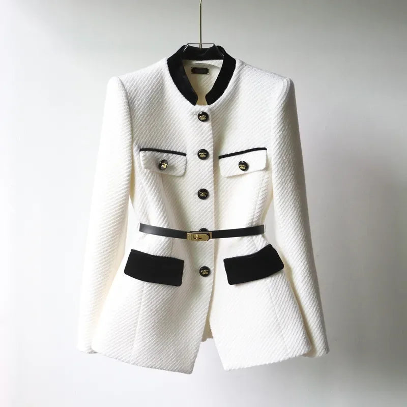 Ylvali | Classic Elegant Wool Blazer for Women - Long Sleeves, Tailored Fit