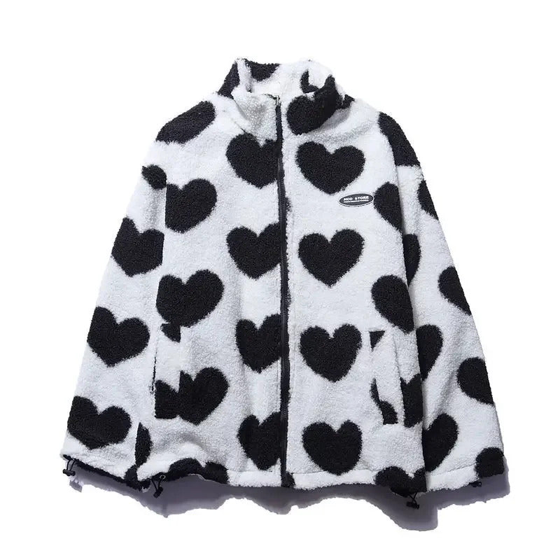 Amariel | Veste réversible pour femme à imprimé cœur – Vêtement d'extérieur décontracté, confortable et léger