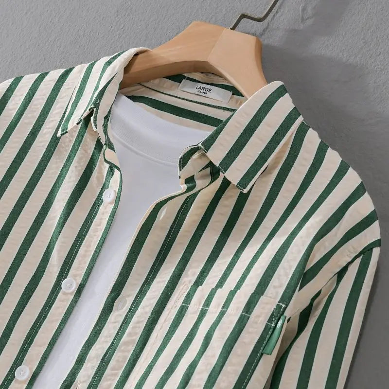 Flynn | Striped Button-Up Shirt for Men - Classic Long Sleeve Shirt, Casual & Formal Wear