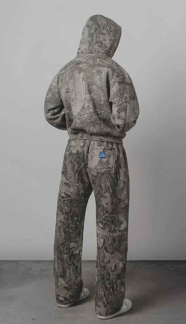 Branson | Heren Vintage Camouflage Trainingspak Set - Oversized Hoodie en Broek