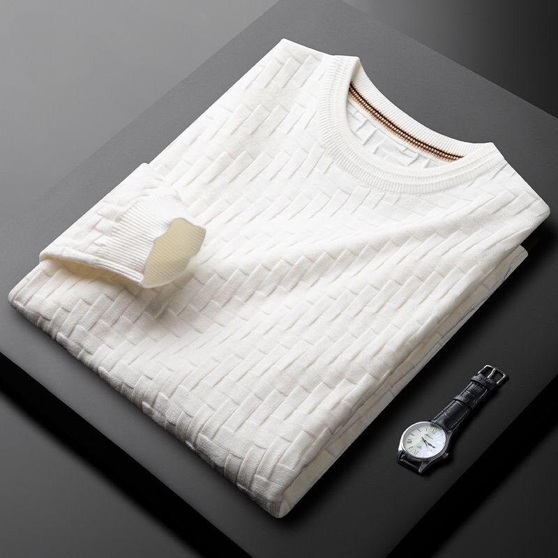 Darvin | Gebreide trui met weefpatroon voor heren, stijlvolle, comfortabele casual gebreide trui voor winter en herfst