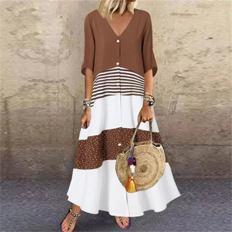 Vaelah | Lange zomerjurk voor dames – Maxi-jurk met print in een casual-elegante stijl
