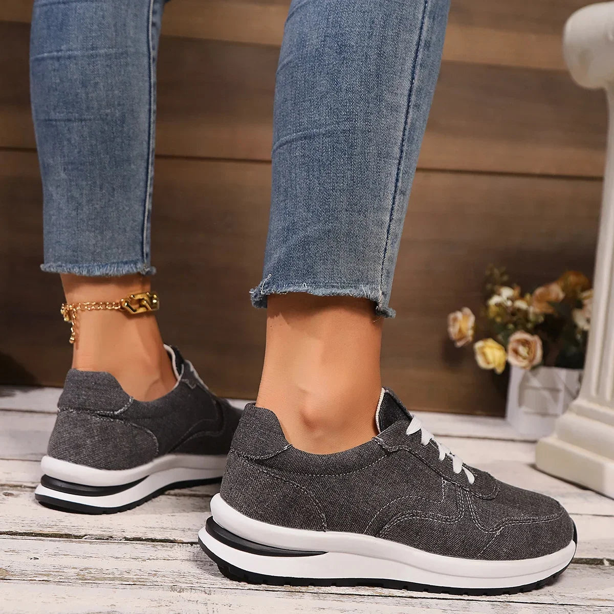 Bluette | Denim Sneakers voor dames, casual schoenen, ademend, stijlvol