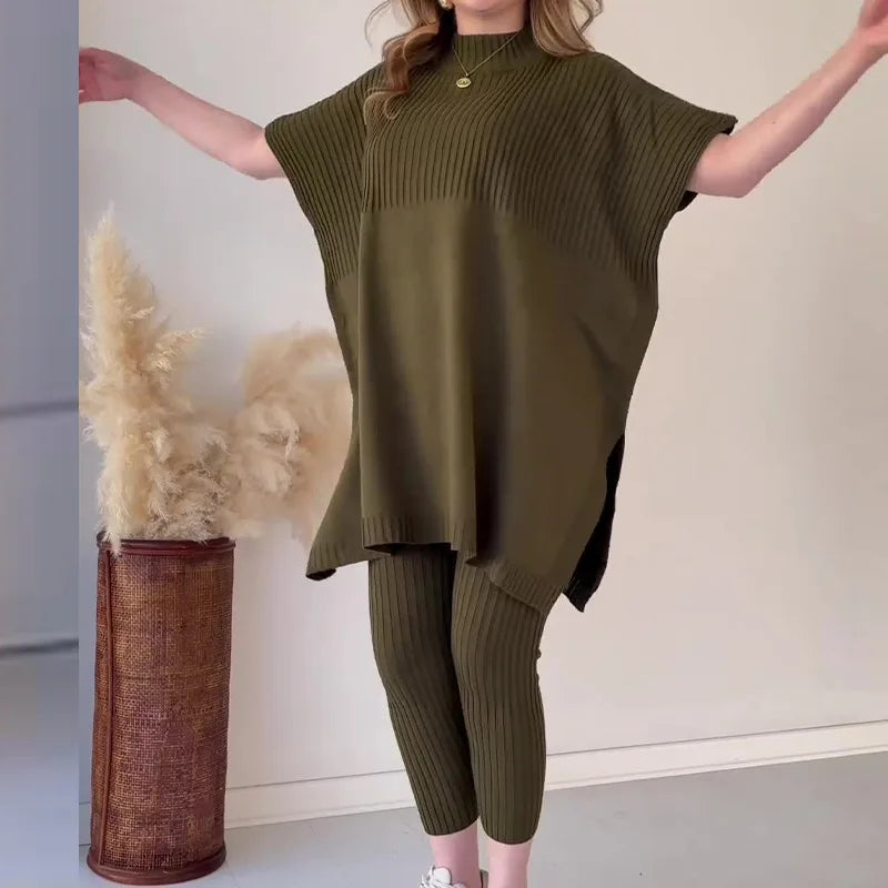 Jania | Casual tweedelige set met vleermuismouwen voor dames – Lichte zomeroutfit
