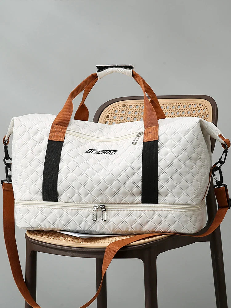 VaultVoyage | Grote reistas met schoenenvak - duurzame nylon weekendtas