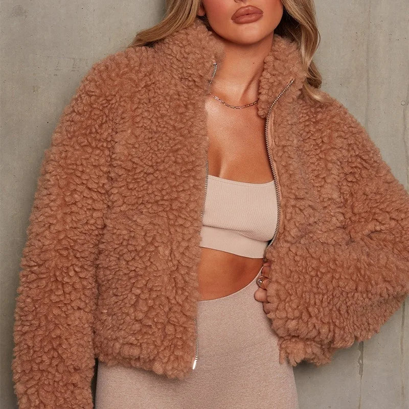 Auralyn | Cozy Sherpa Puffer voor dames – Lichtgewicht warme jas met zachte fleece