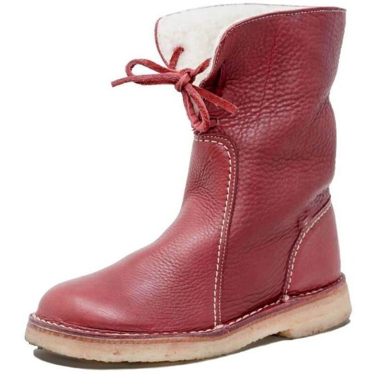 WarmSolace | Waterdichte leren laarzen voor dames met pluche voering - Stijlvol en comfortabel winterschoeisel