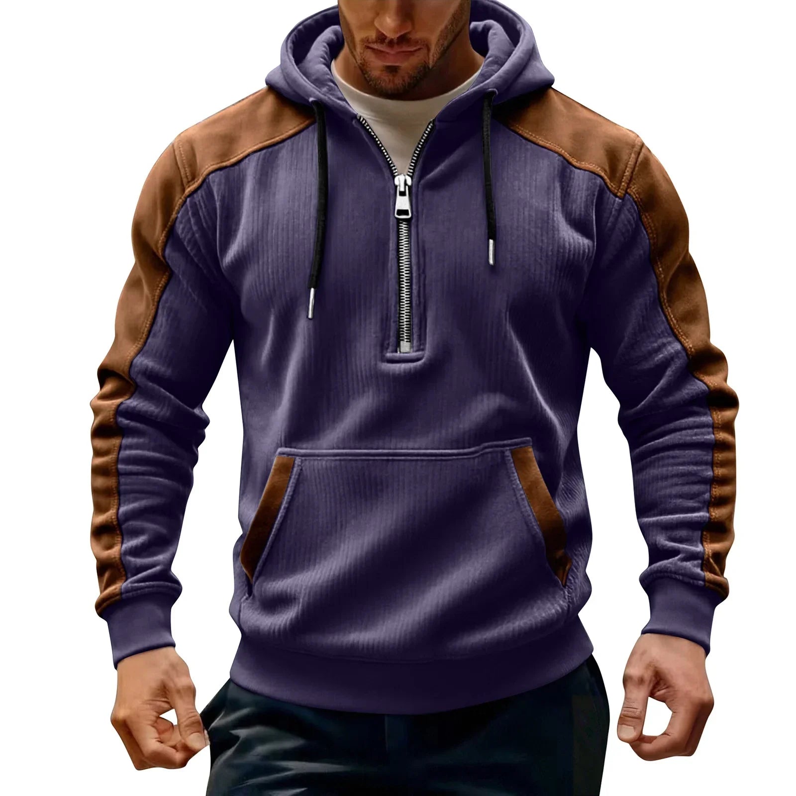 Lumeon | cHerenhoodiejack met ritssluiting, casual sweatshirt met capuchon