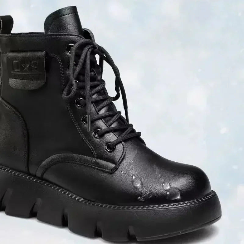 FuzzyStride | Vegan Winter Bontgevoerde grove Enkellaarzen voor dames