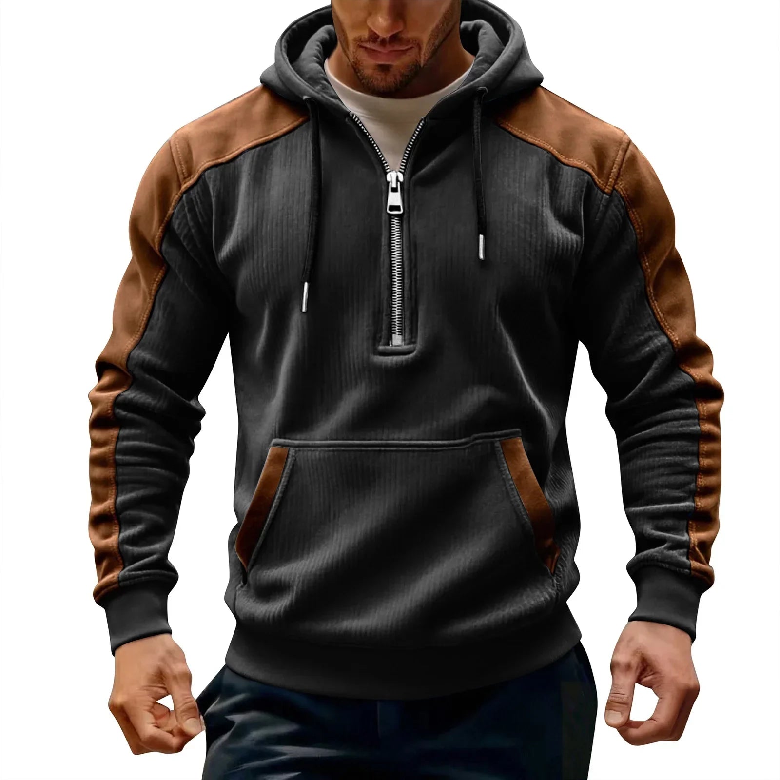 Lumeon | cHerenhoodiejack met ritssluiting, casual sweatshirt met capuchon