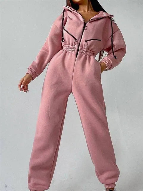 Dabria | Combinaison d'hiver sportive pour femme avec fermeture éclair, salopette chaude pour les activités de plein air par temps froid.