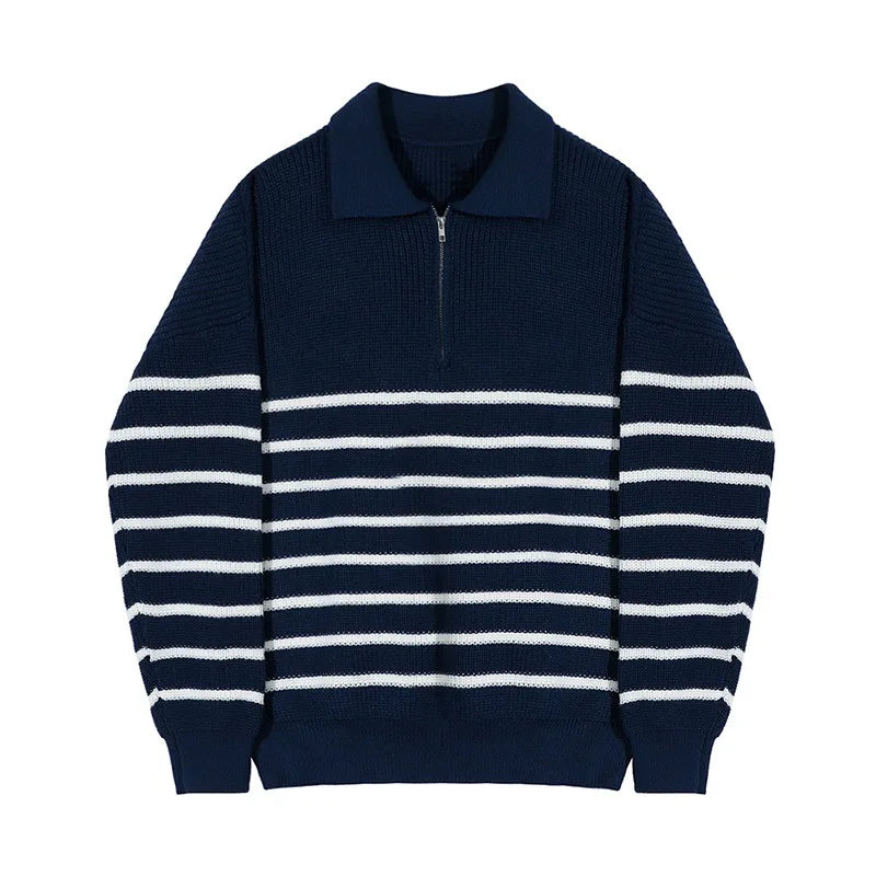 Asren | Pull rayé chaud pour homme – Pull moderne en maille, haut d'hiver décontracté et élégant