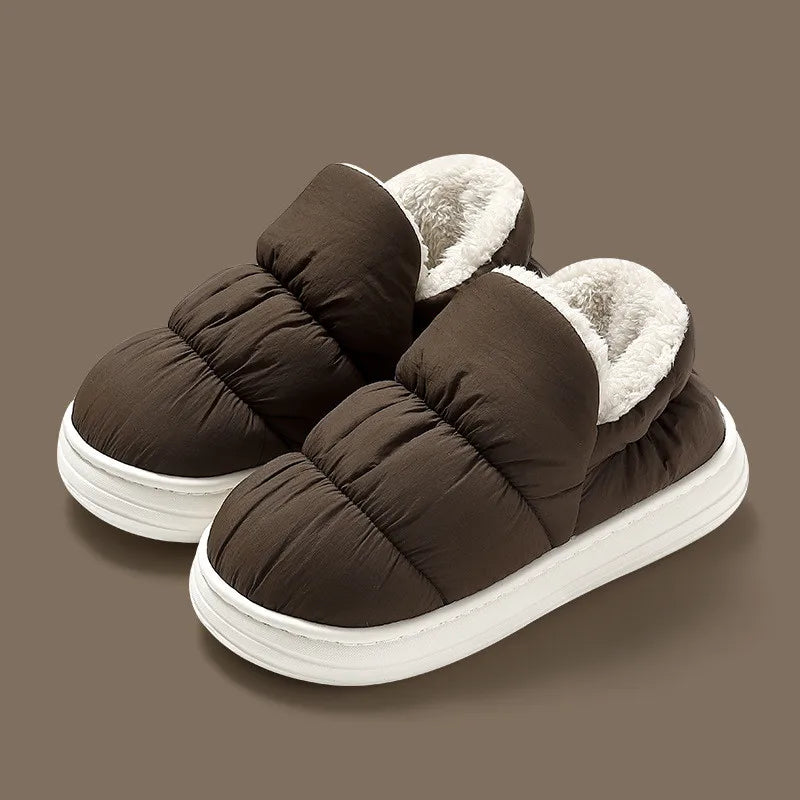 ComfiSlip | Pantoufles imperméables et antidérapantes avec doublure en peluche - Chaussures d'hiver confortables et douillettes