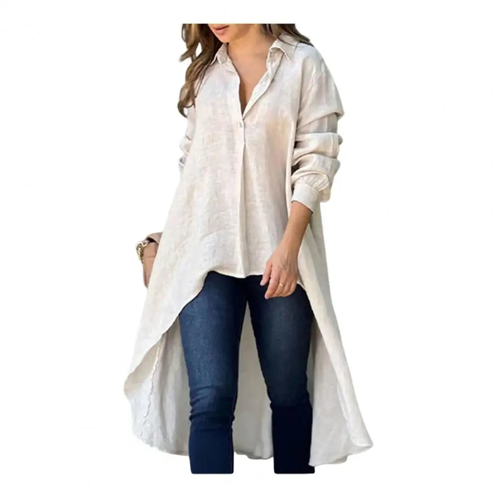 Vayla | Elegante damesblouse met lange mouwen – Casual blouse met kraag en knopen