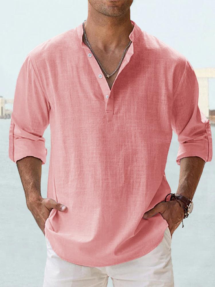 Xandrik | Chemise décontractée pour homme avec fermeture boutonnée et manches retroussables 