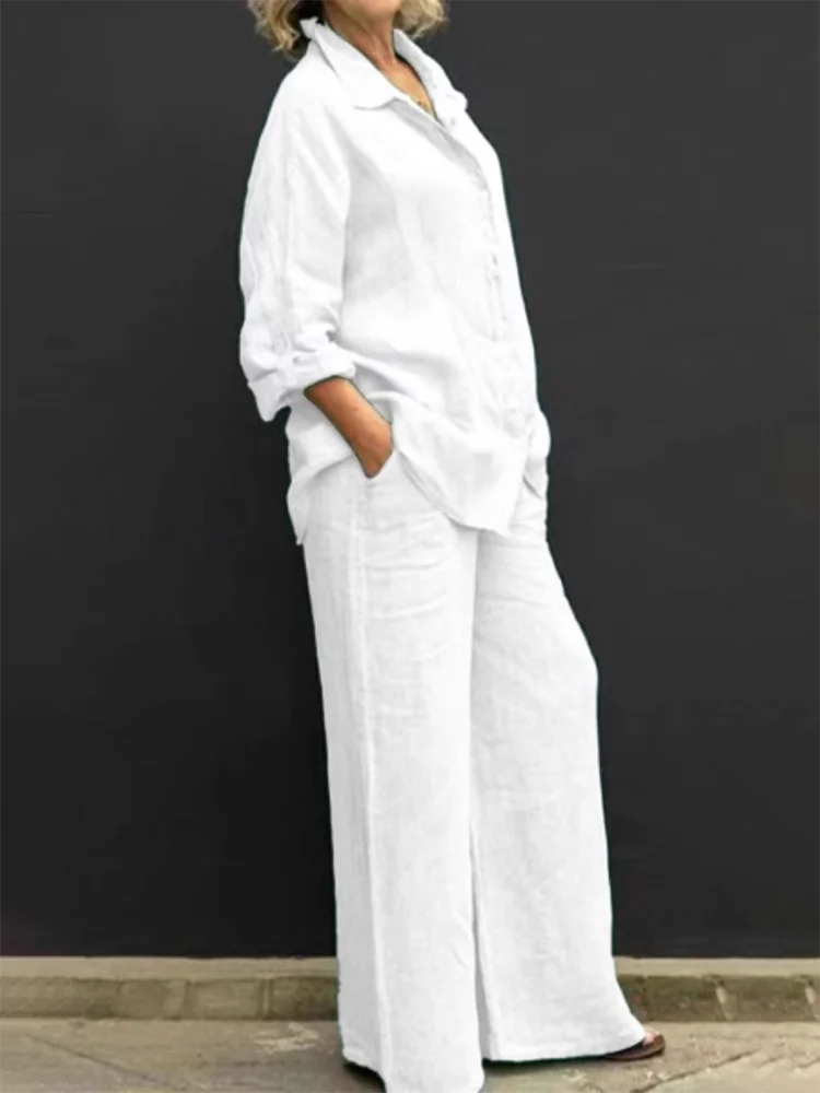 Felyn | Casual linnen set – Vintage zomerse outfit voor dames met losse pasvorm