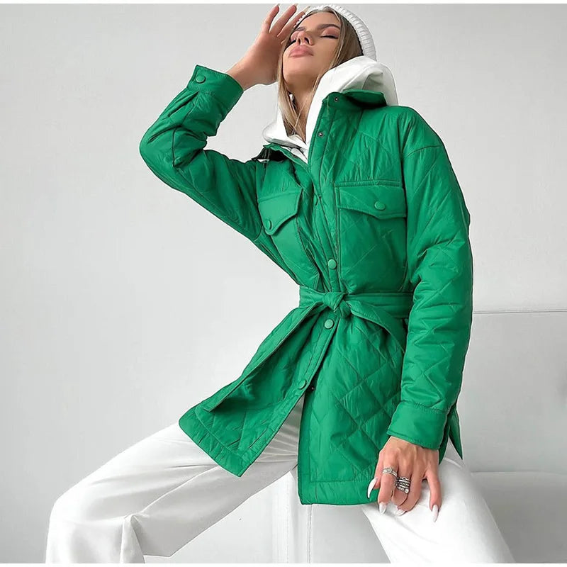 Lilibeth | Klassieke gewatteerde oversized jas voor dames - knoopsluiting, warme winterkleding