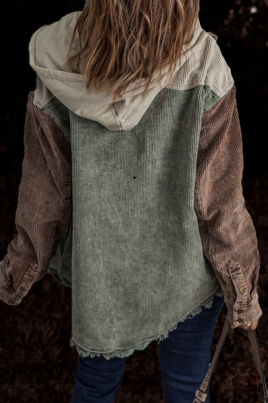 Peony | Retro Corduroy Los Hemdjasje met Capuchon voor Dames - Casual mode Bovenkleding