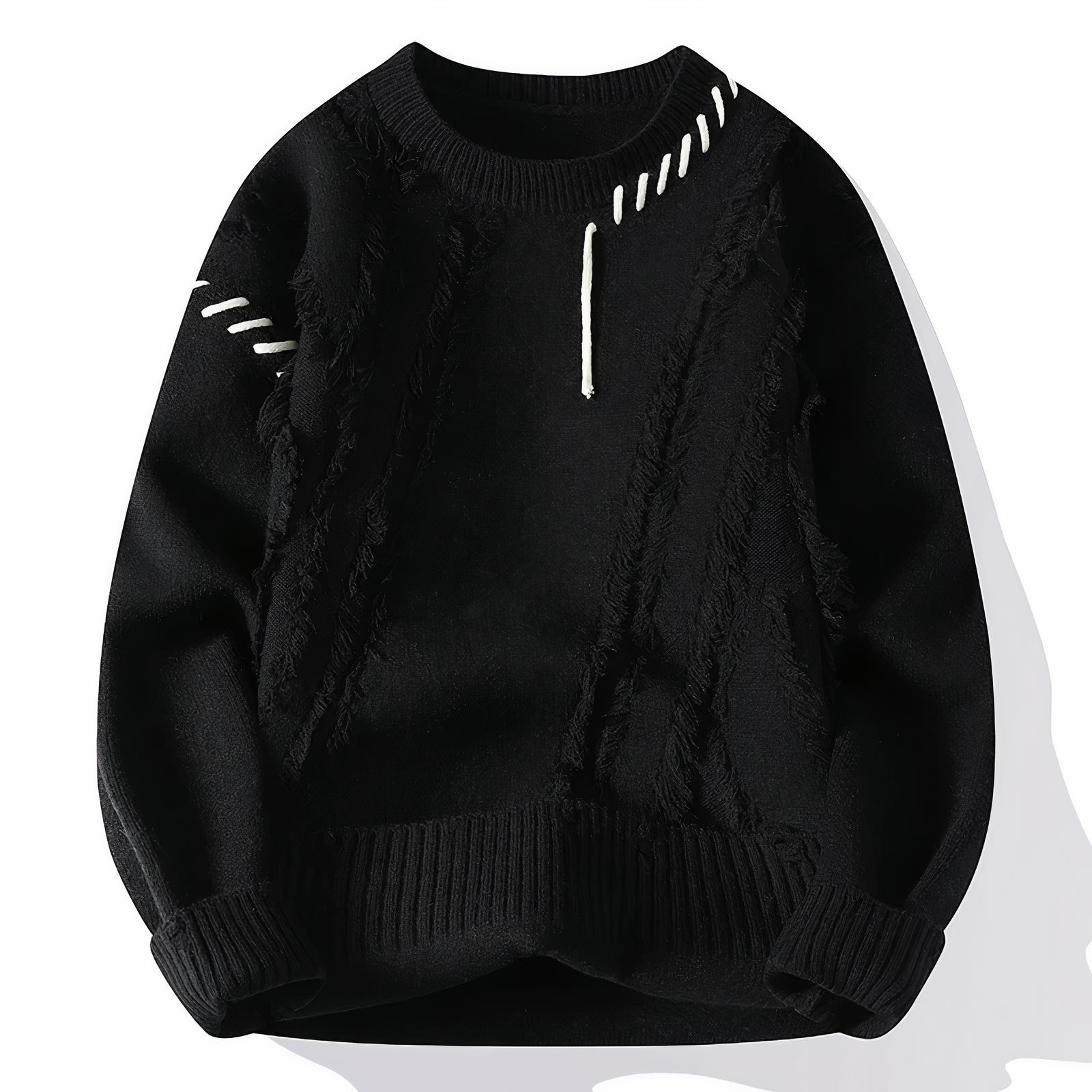 Brevik | Patchwork trui voor heren, distressed design, veelkleurig, casual en stijlvolle knitwear